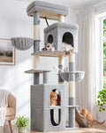 70 inch Light Grey Cat Tree Condos S76697