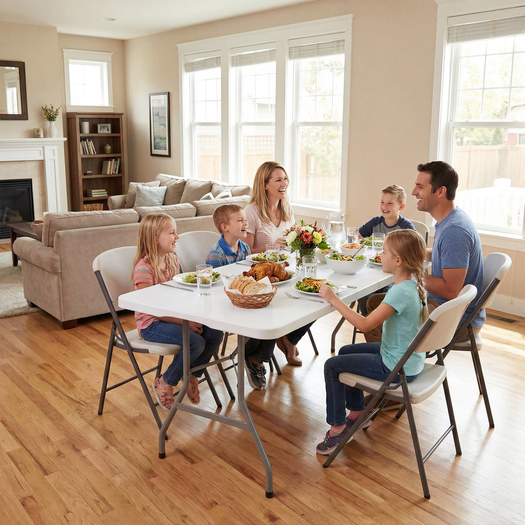 6ft White Folding Table L286082