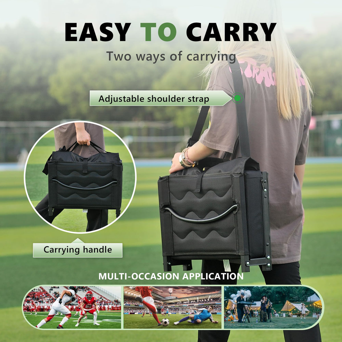Blue Padded Folding Stadium Seats with Back Support L973773
