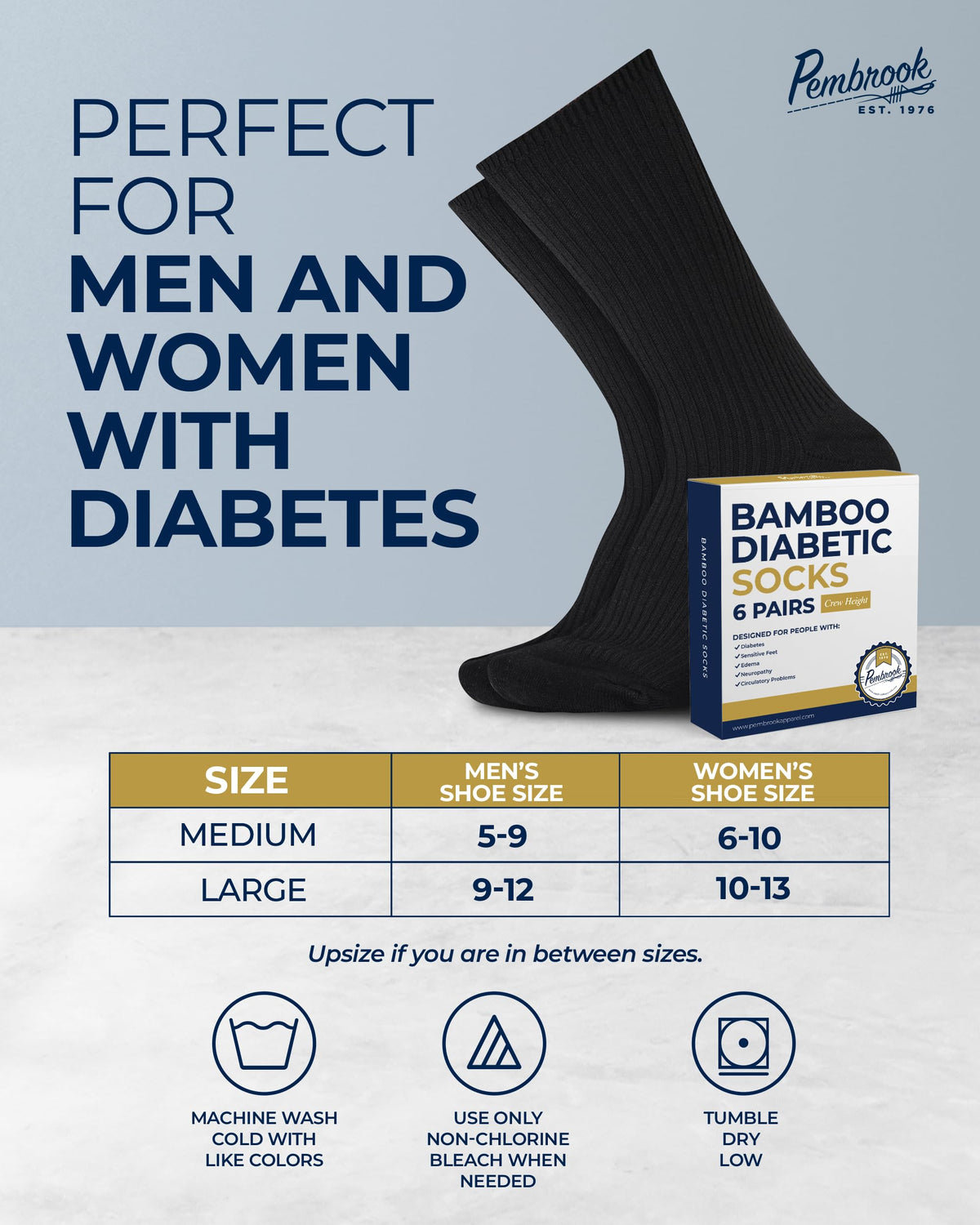 Ribbed Knit Bamboo Viscose Diabetic Socks for Women 6 Pairs G7737