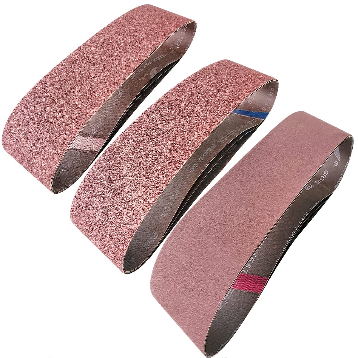 9 PCS 4" x 36" Aluminum Oxide Sander Belts 40 80 120 Grit A584