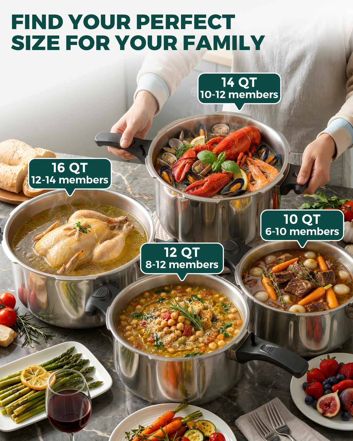 10 Quart Stainless Steel Pressure Cooker D527179