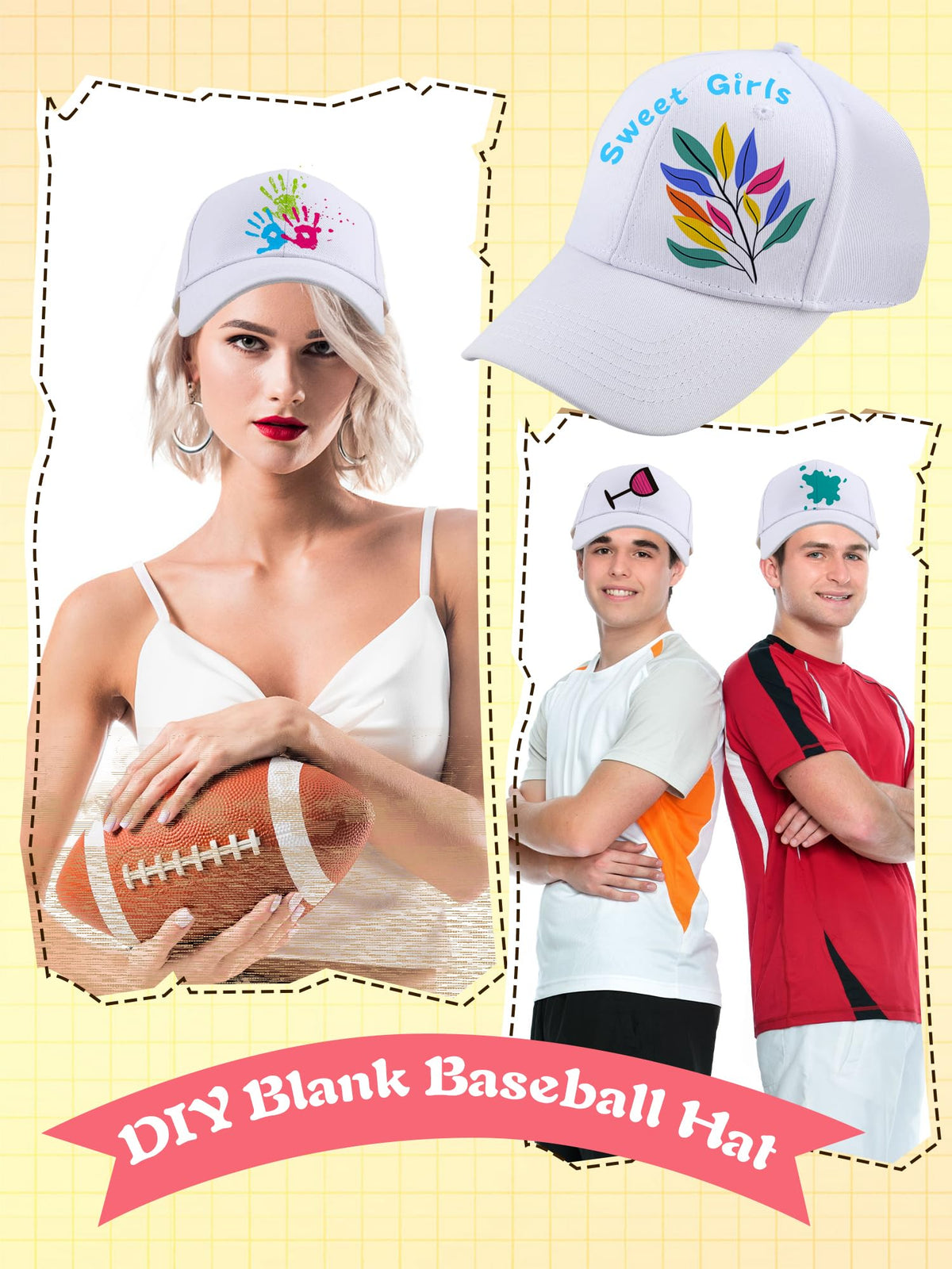 Cotton White Baseball Cap L553223