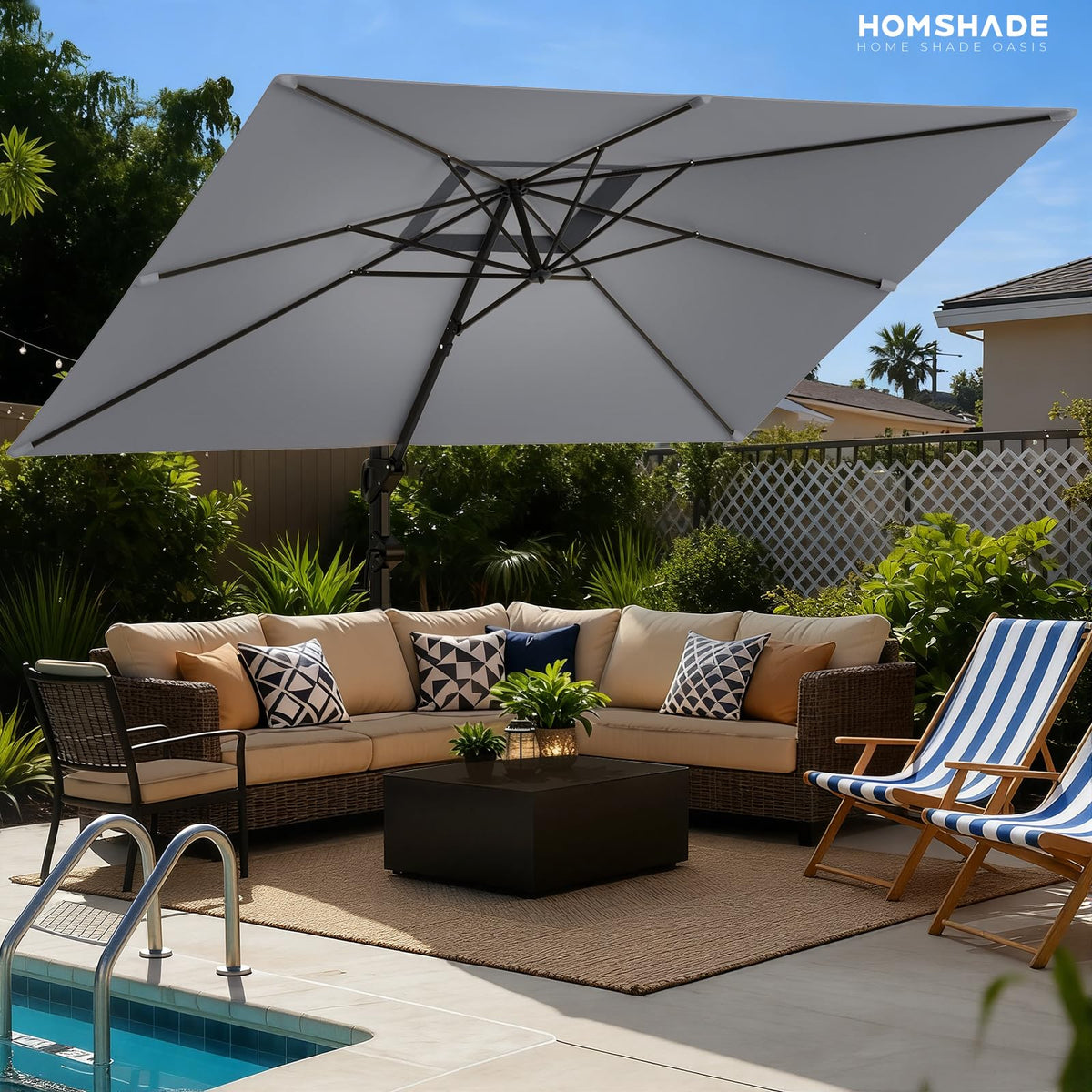 9x12 FT Cantilever Patio Umbrella with Base R601456