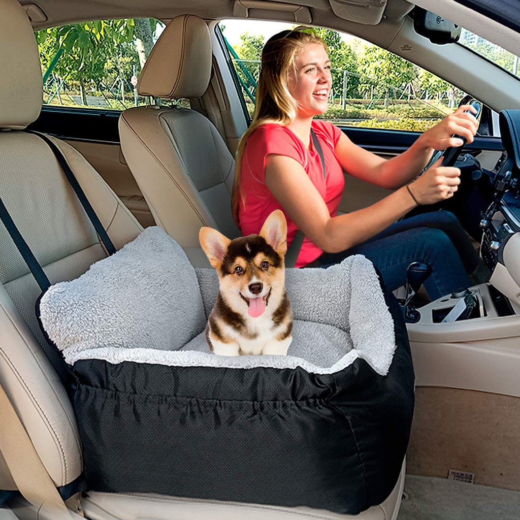 Dog Car Seat for Small Dogs & Cats Under 25 lbs, Black R536