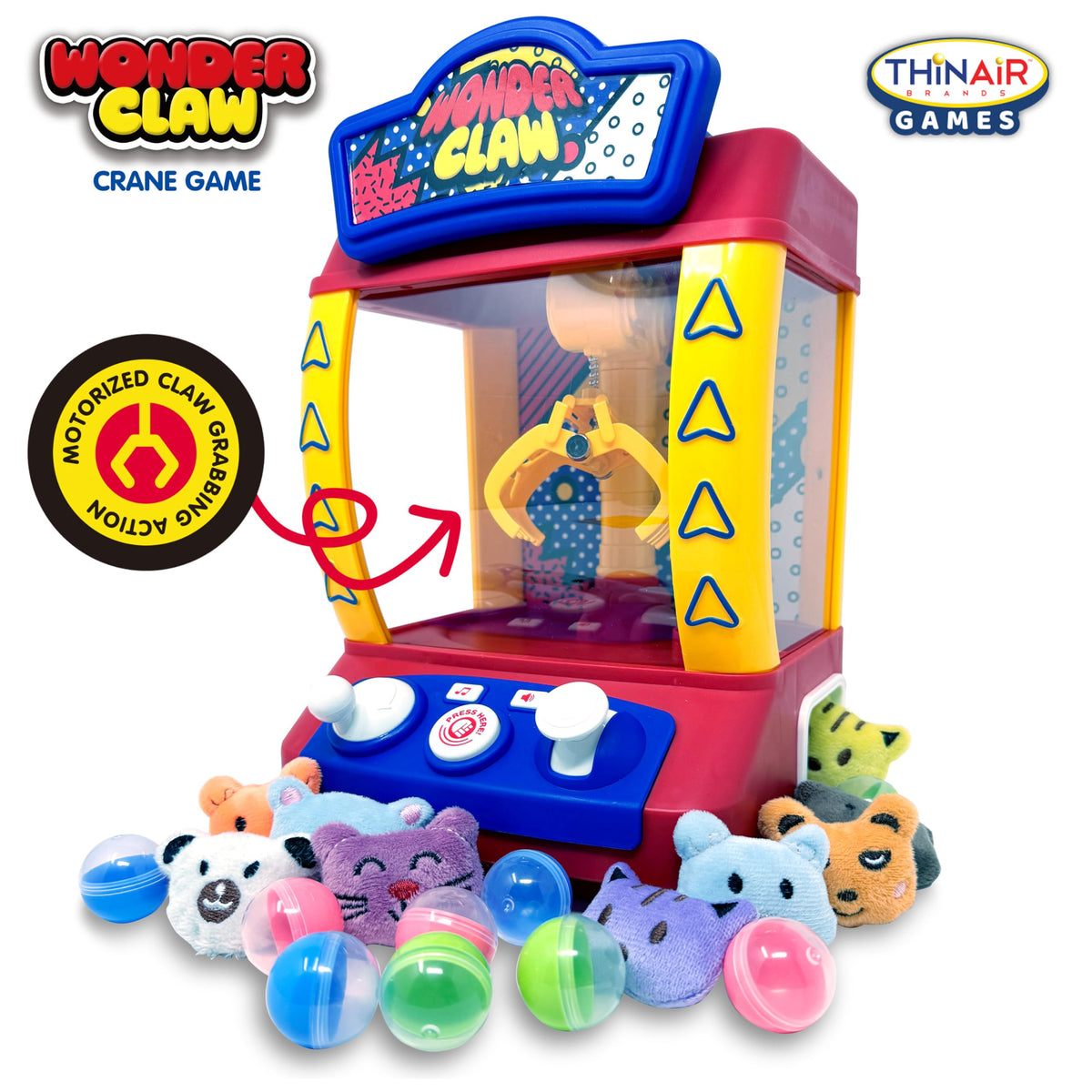 Claw Machine Crane Game with 9 Stuffed Animal Prizes and 9 Balls X880764