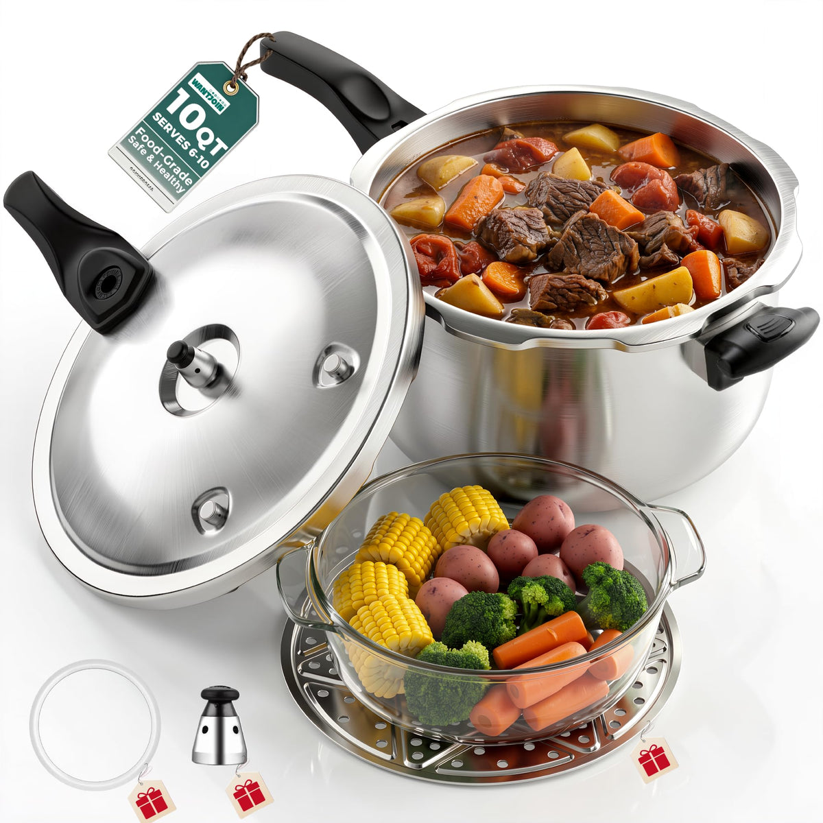 10 Quart Stainless Steel Pressure Cooker D527179