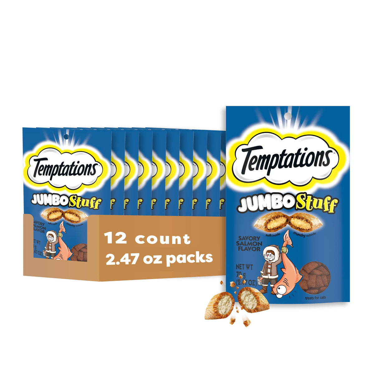 Salmon Crunchy & Soft Cat Treats 2.5 oz 12 Pack G607671