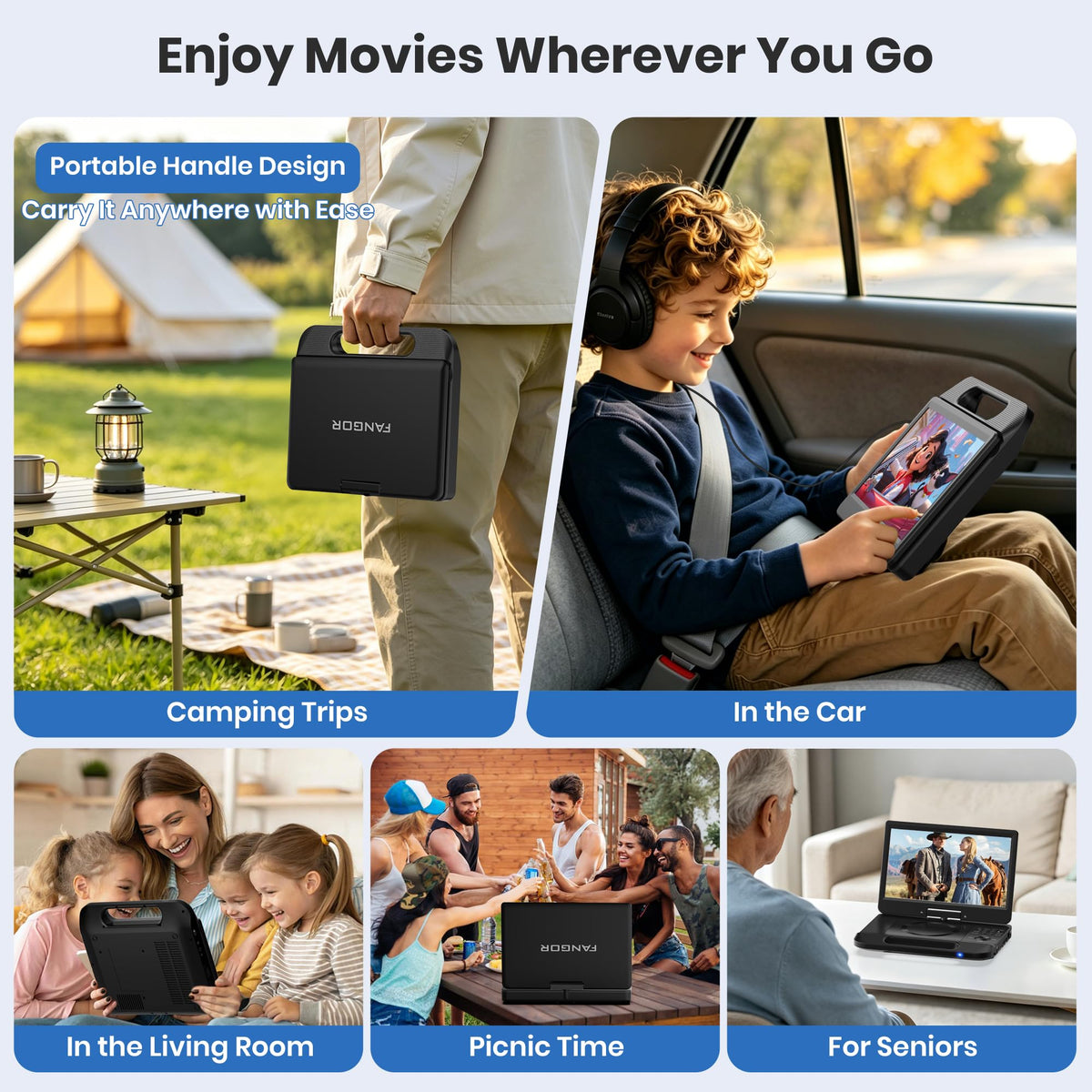 12.5" Portable Blu-ray Player with 10.5" 1080P Swivel Screen O622311
