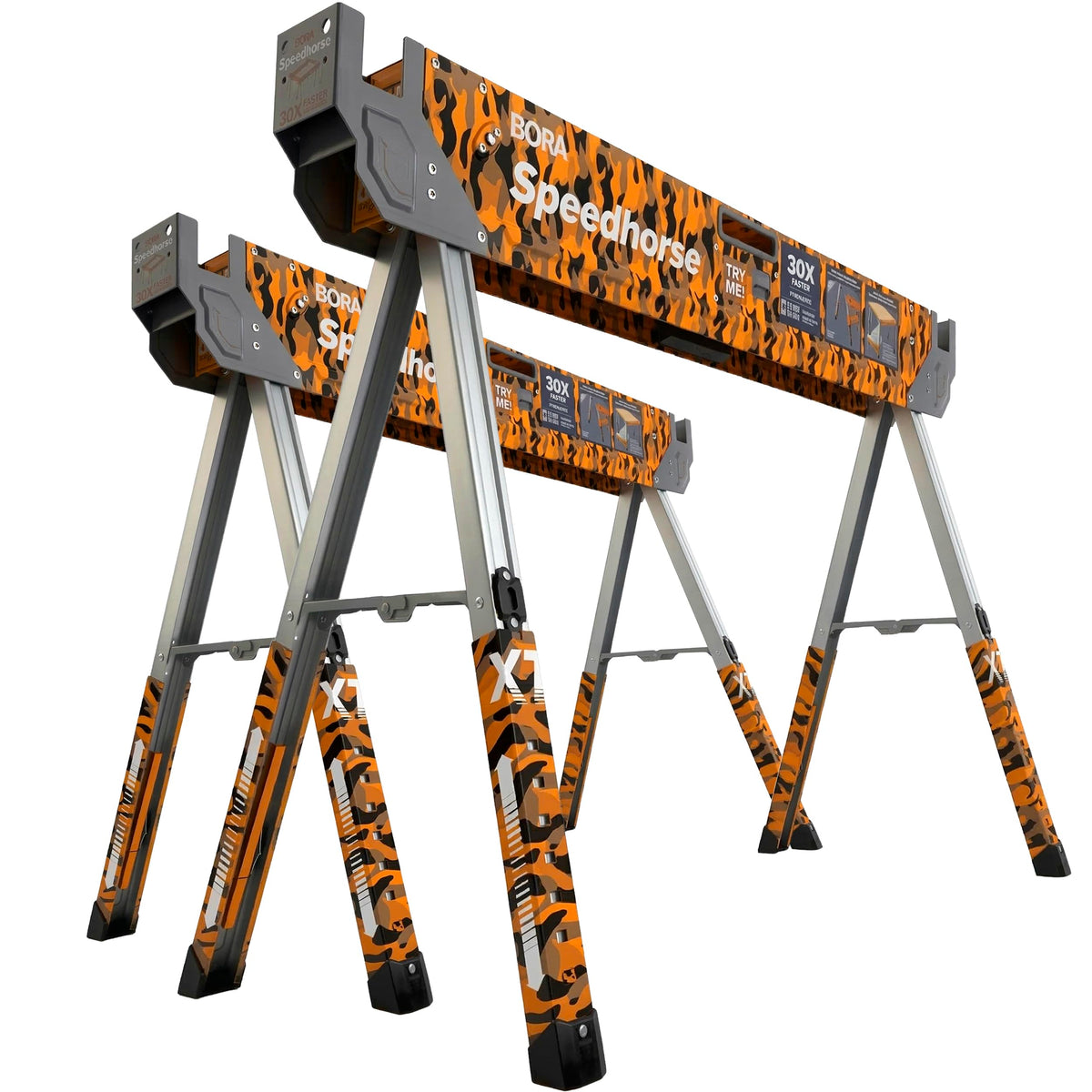 Adjustable Height Folding Sawhorse 2 Pack B163
