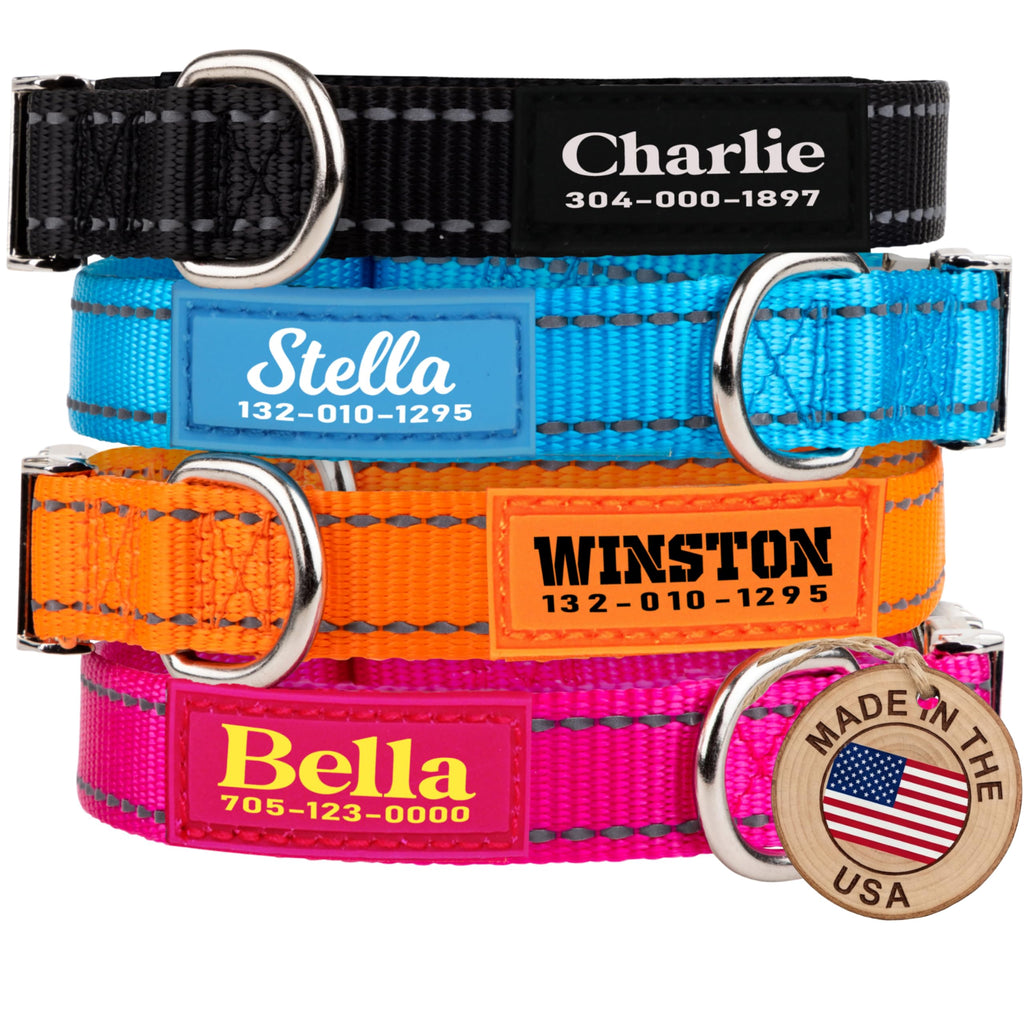 Reflective Nylon Personalized Dog Collar C957534