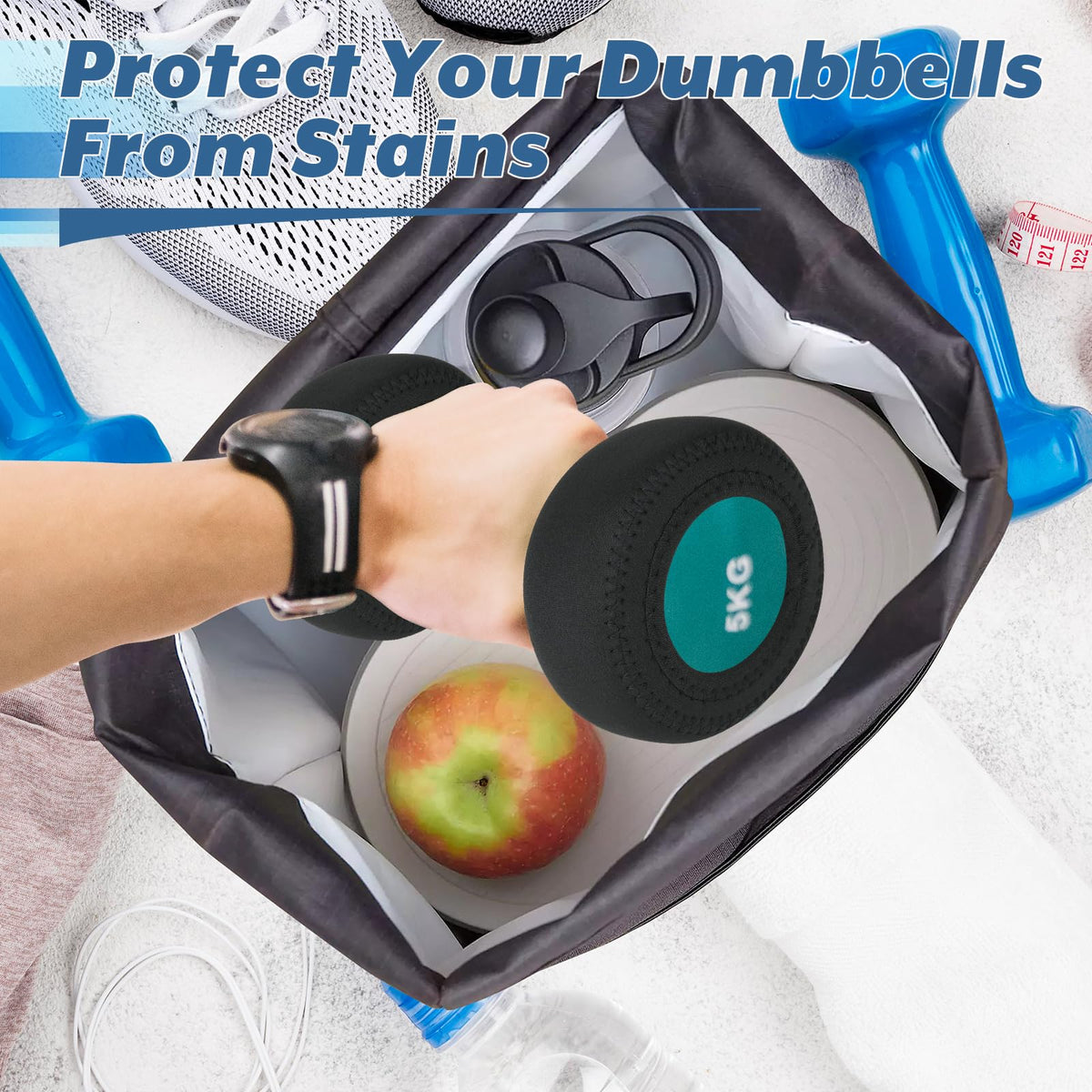 4 Pcs Neoprene Dumbbell Head Ends Protector Cover E179