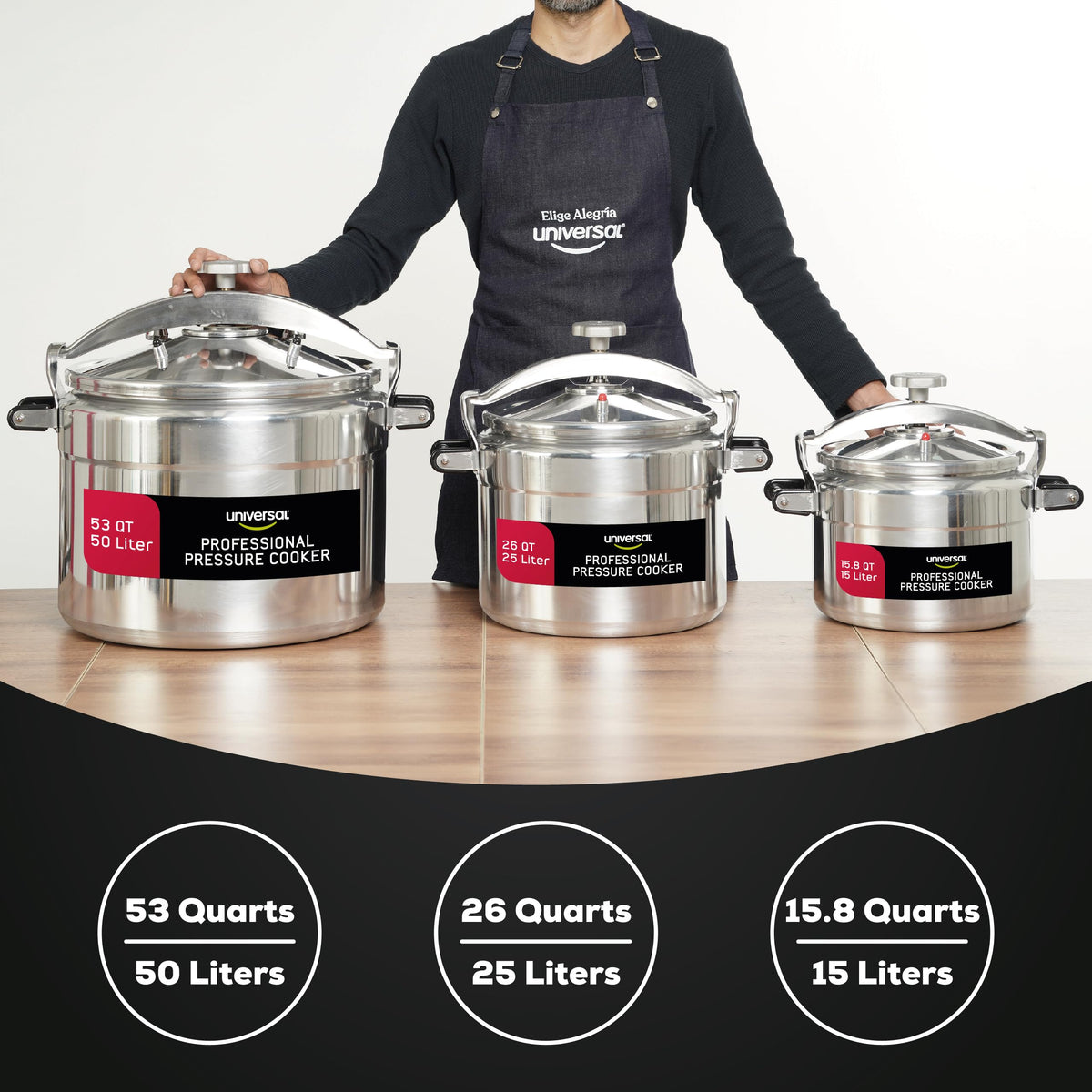 15.8-Quart Aluminum Pressure Cooker Y726