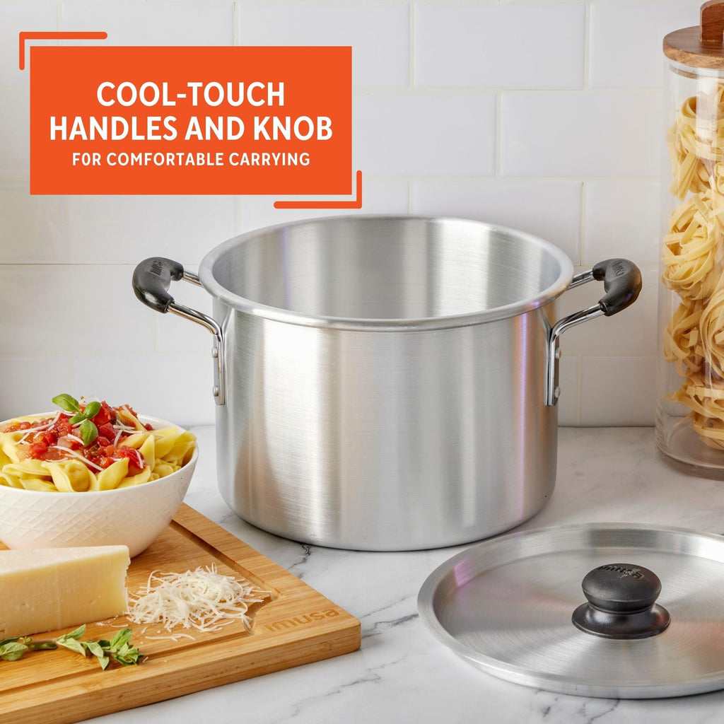 Silver 8 Quart Aluminum Stock Pot with Lid O589753