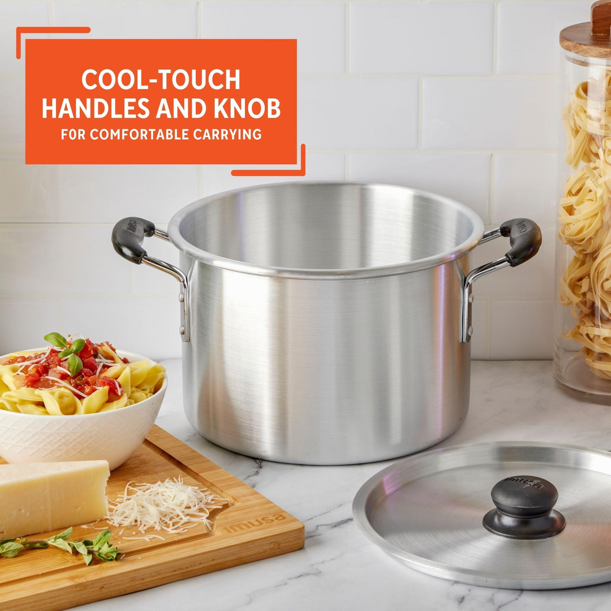 Silver 8 Quart Aluminum Stock Pot with Lid O589753