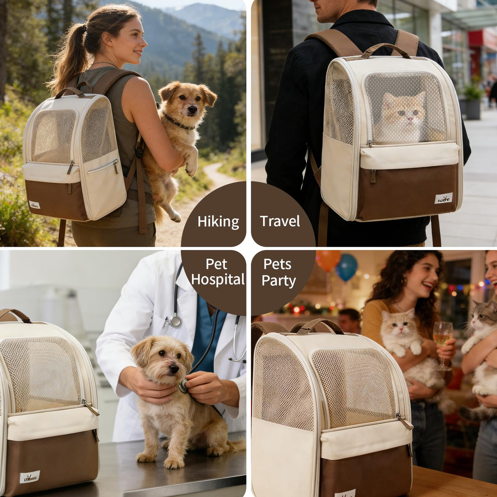 Beige Cat Carrier Backpack Q455