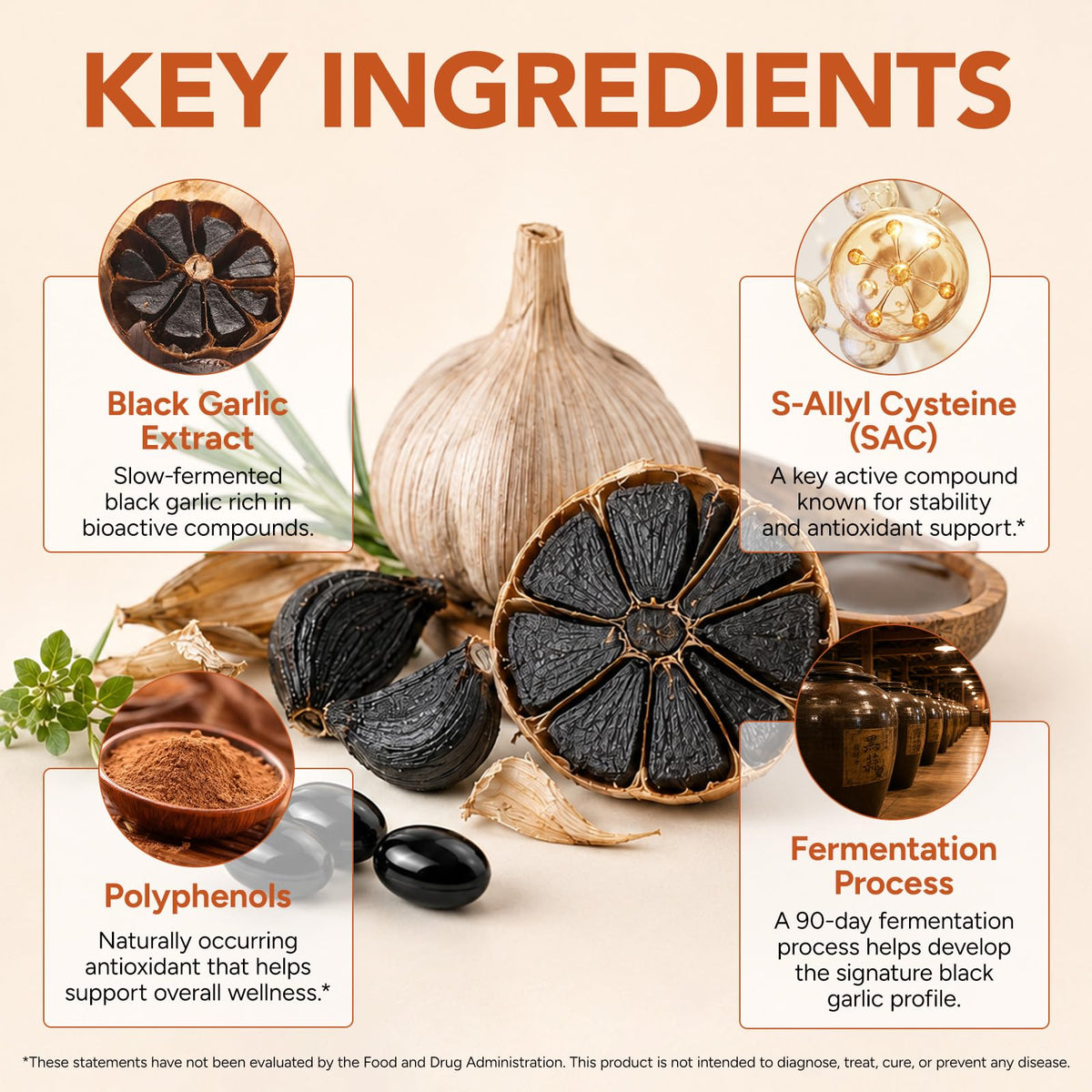 Black Garlic Capsules 6000mg 240 Softgels Y631575