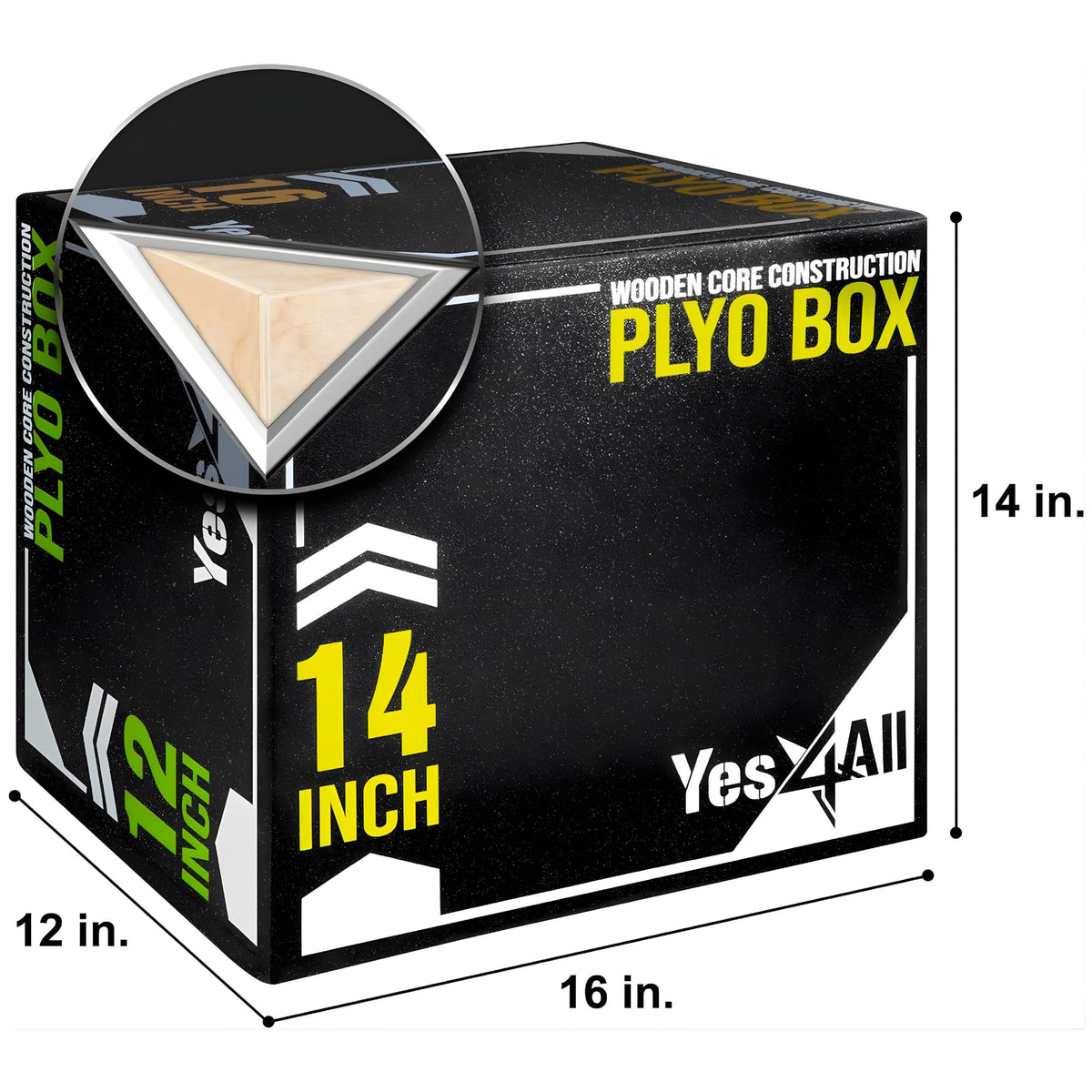 3-in-1 Soft-Padded Plyo Box with Wooden Core U4144