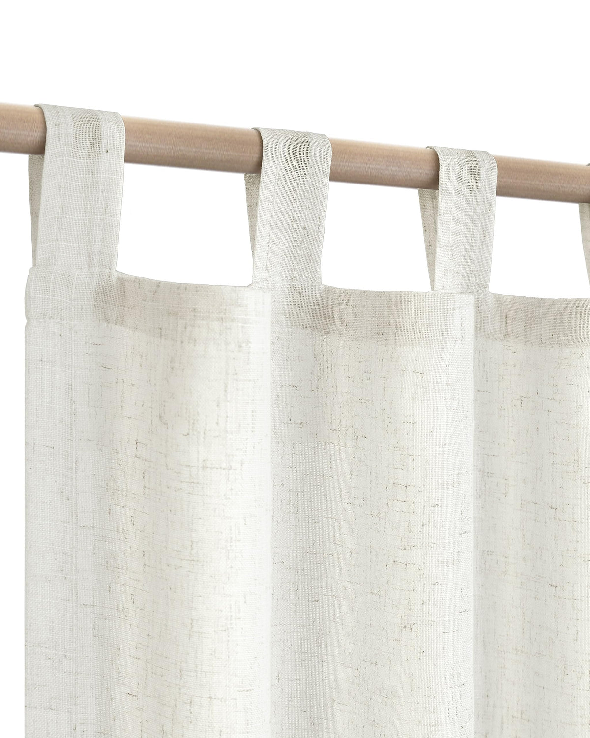 78 Inch Sheer Linen Curtains, 52" W x 78" L 2 Panels Set, Cream D7613