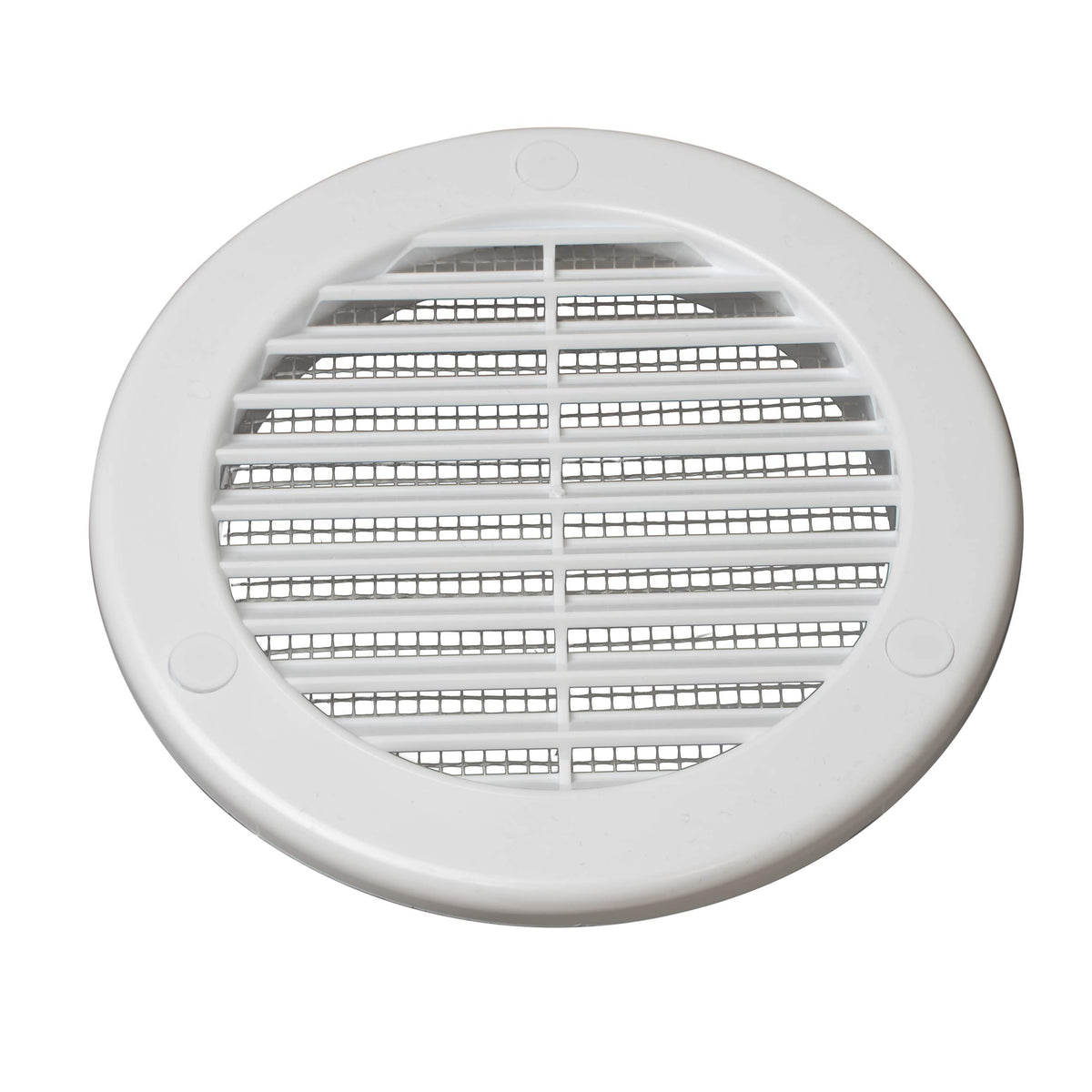 4" White Plastic Round Vent Cover with Mesh E917870