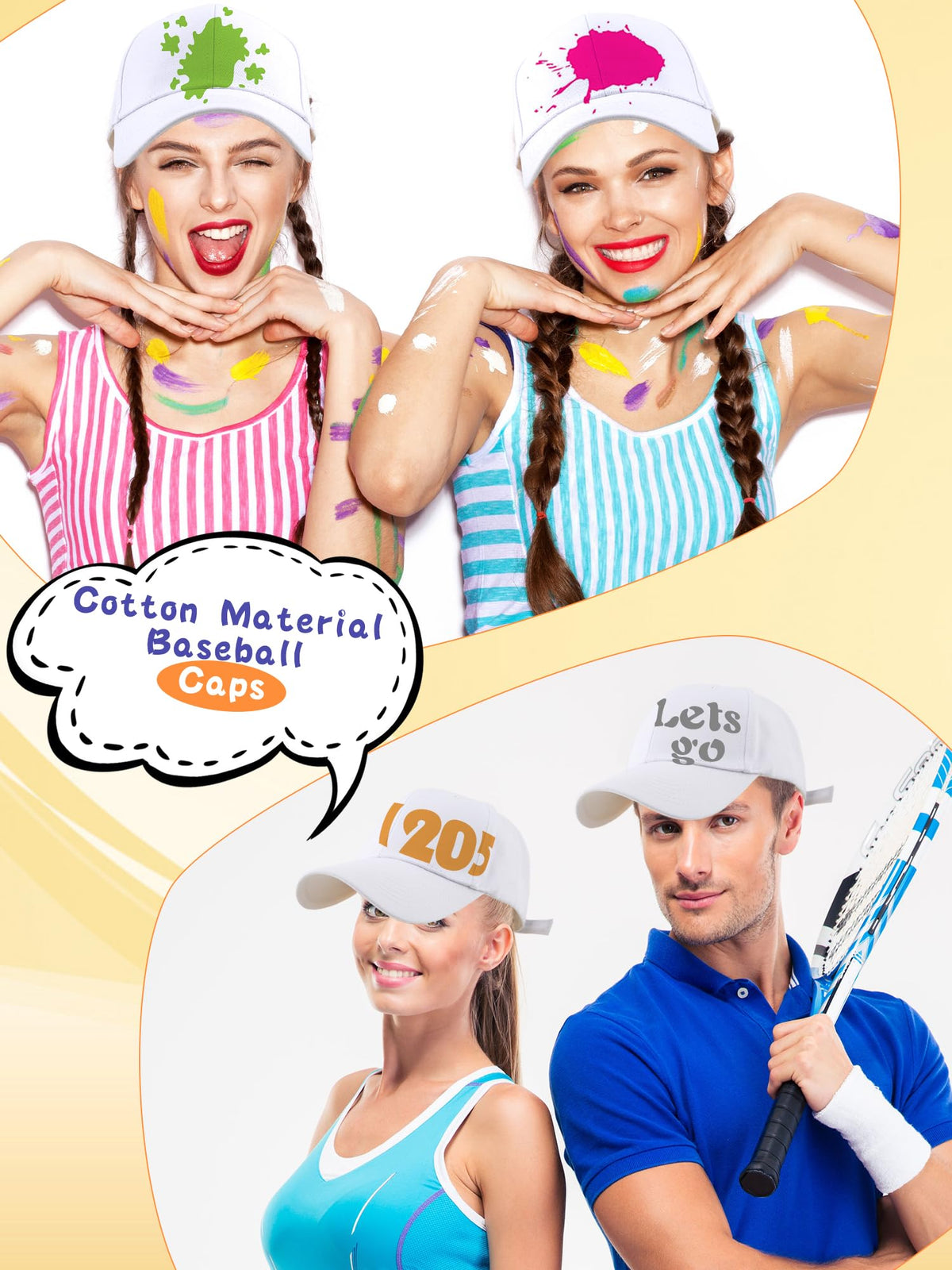 Cotton White Baseball Cap L553223