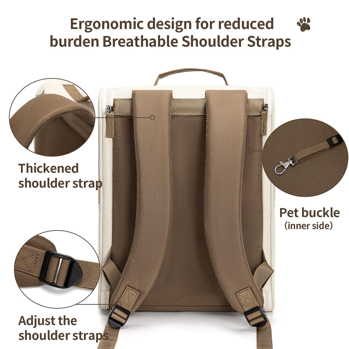 Beige Cat Carrier Backpack Q455