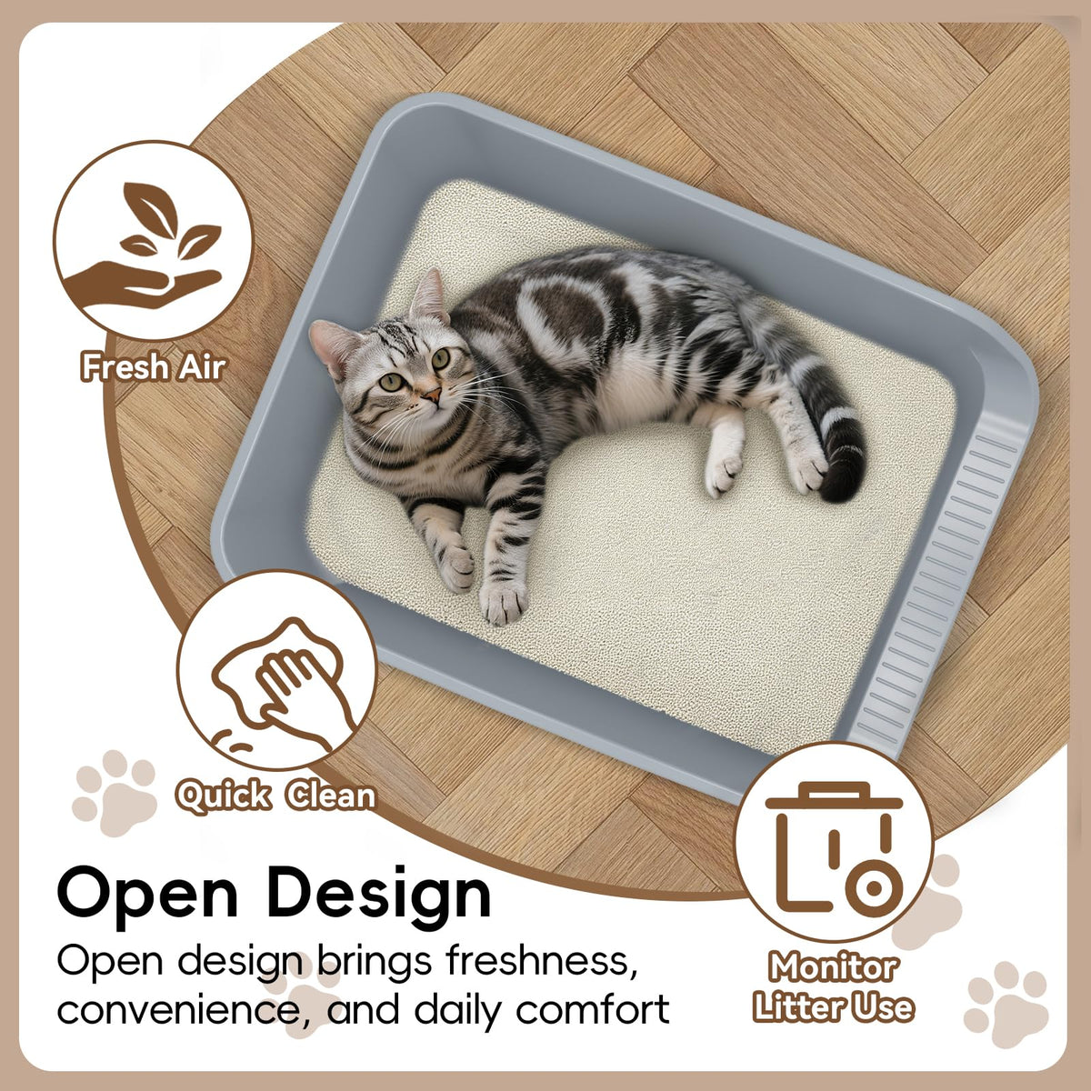 Large High Sided Plastic Cat Litter Box C786975