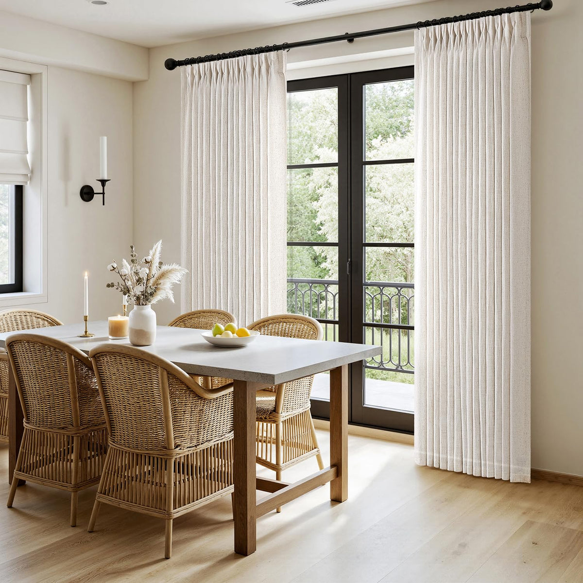 120 Inches Long 2 Panels Linen Curtains T883635