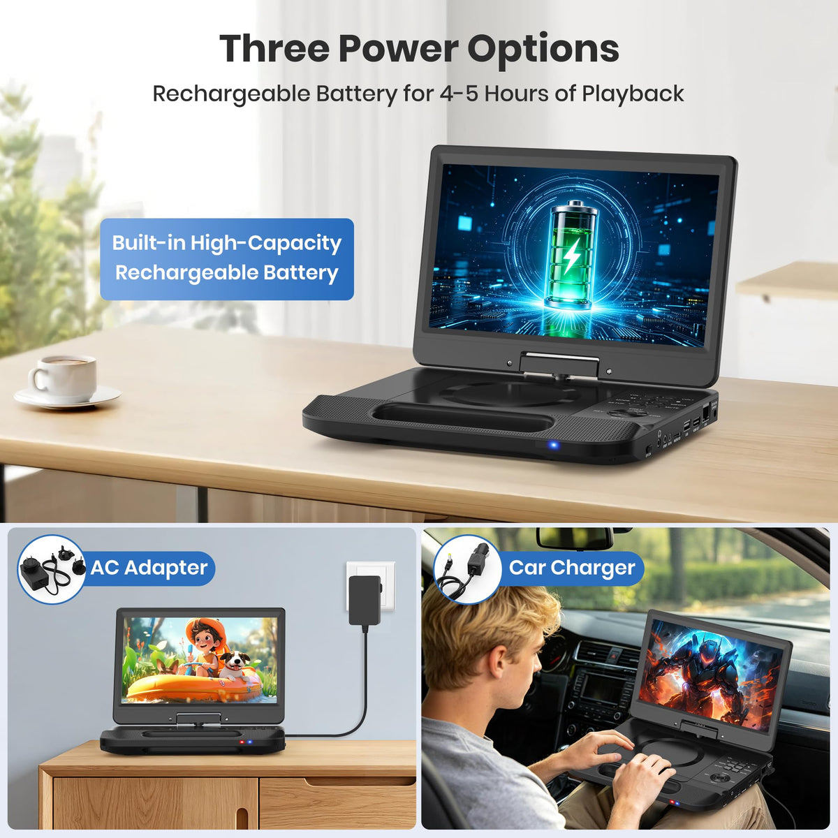 12.5" Portable Blu-ray Player with 10.5" 1080P Swivel Screen O622311