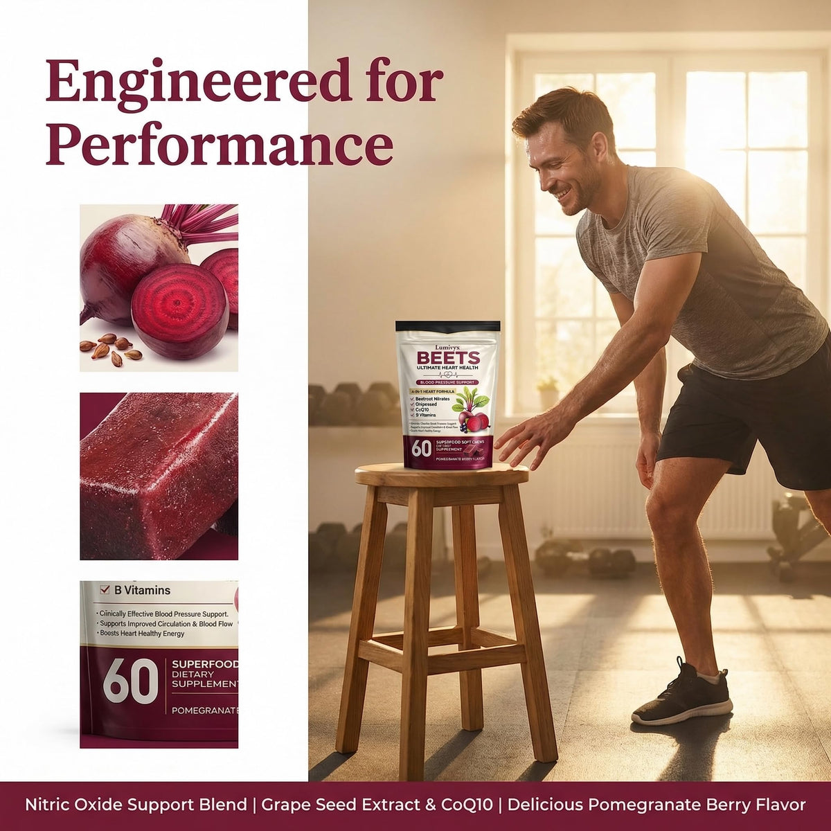Beet Chews with Grape Seed Extract & CoQ10 - 60 Chews G1563