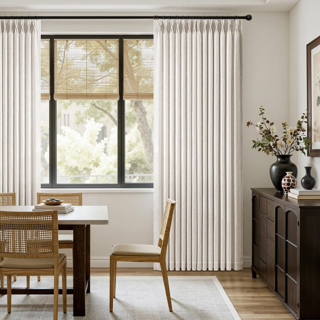 120 Inches Long 2 Panels Linen Curtains T883635
