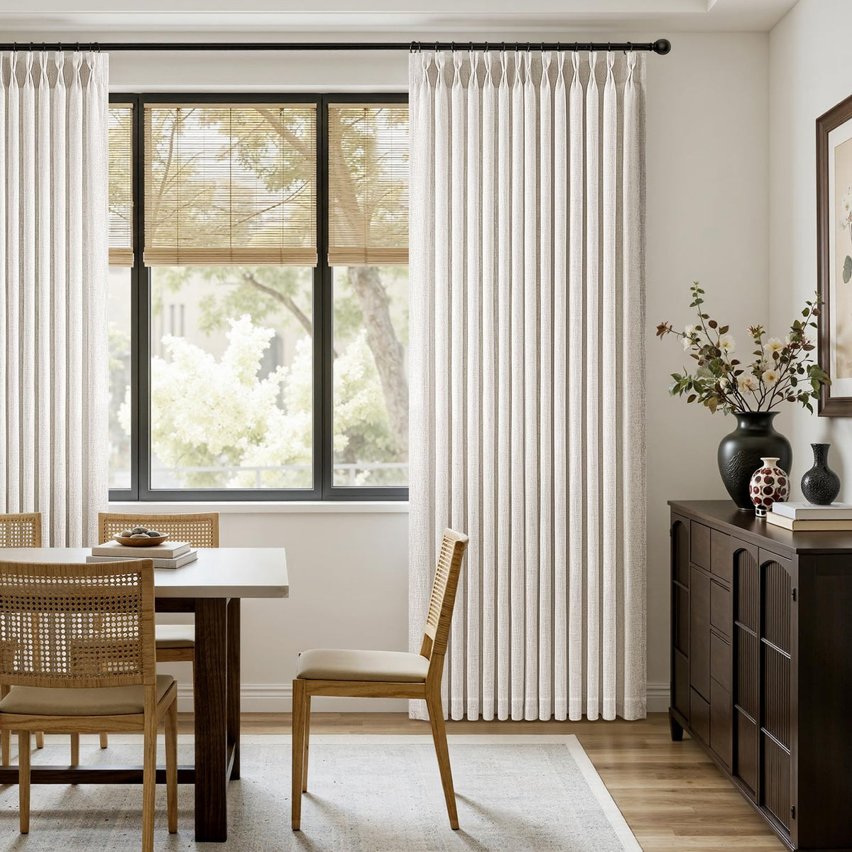 120 Inches Long 2 Panels Linen Curtains T883635