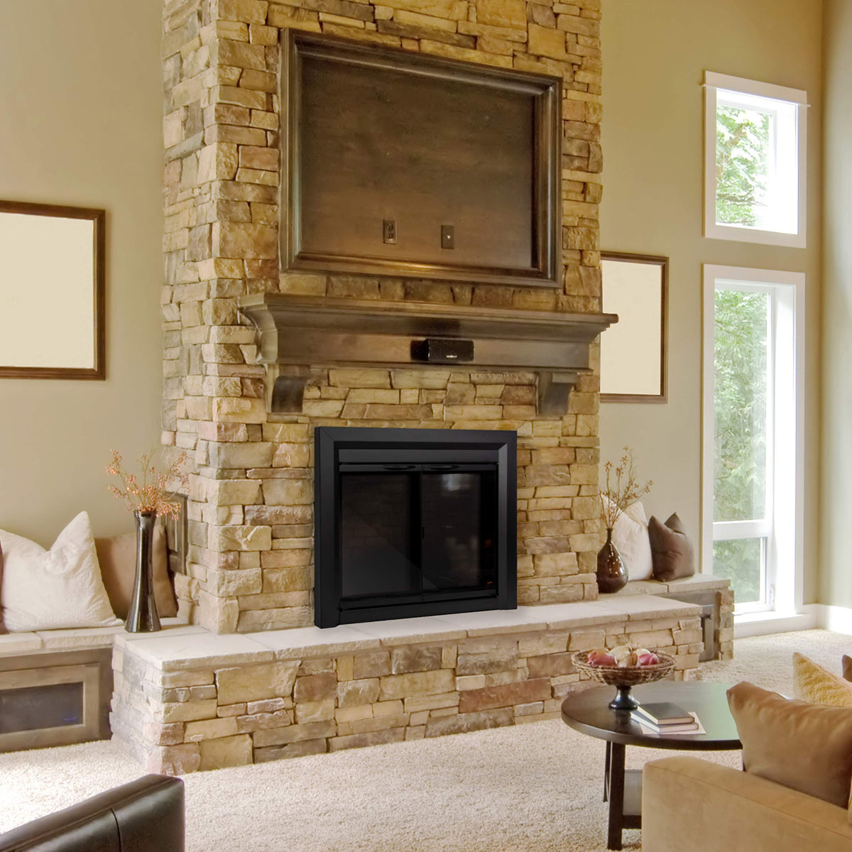 Large Fireplace Glass Door K869