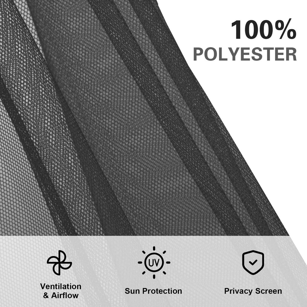 10' x 10' Black Gazebo Netting Screen Replacement Y14273
