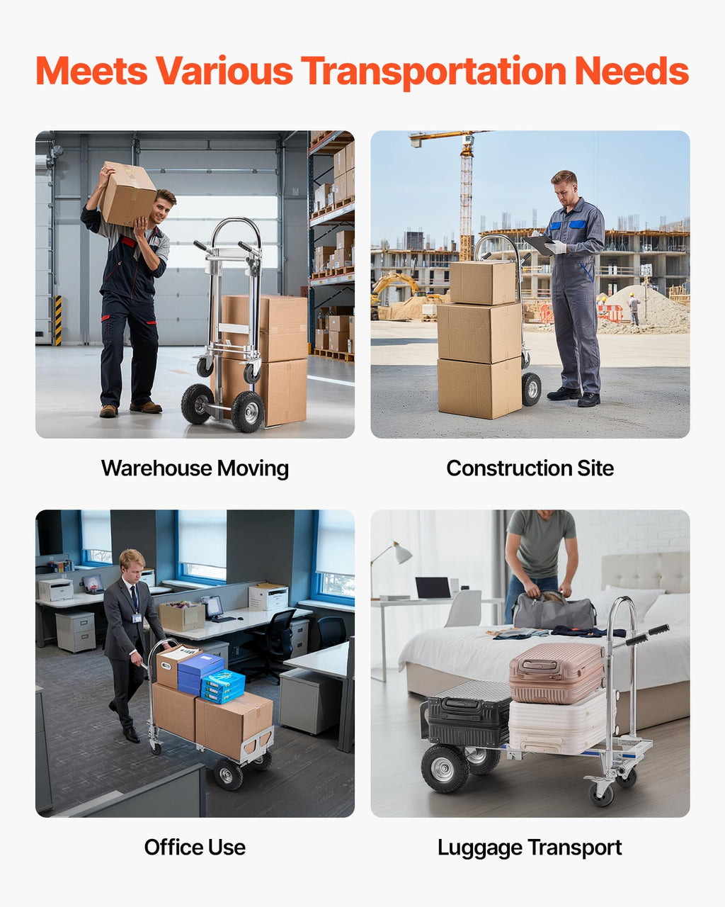 2 in 1 Convertible Hand Truck Dolly 1000 lbs W264467