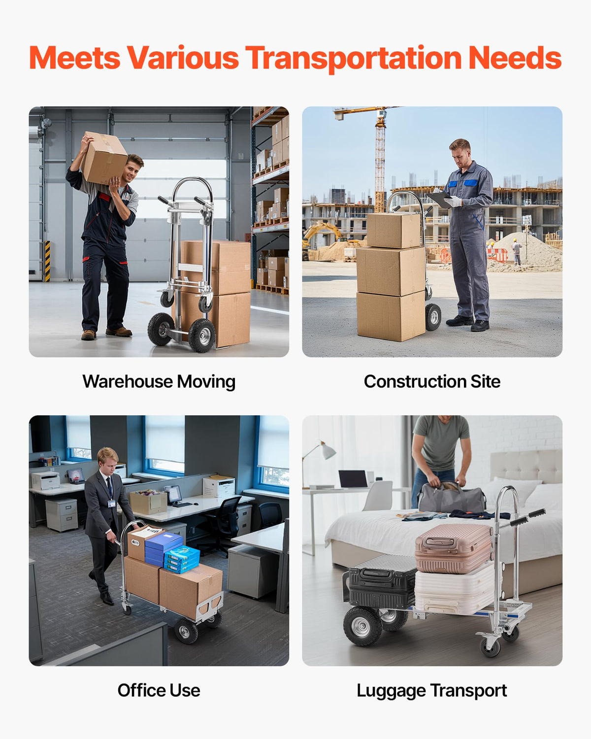 2 in 1 Convertible Hand Truck Dolly 1000 lbs W264467