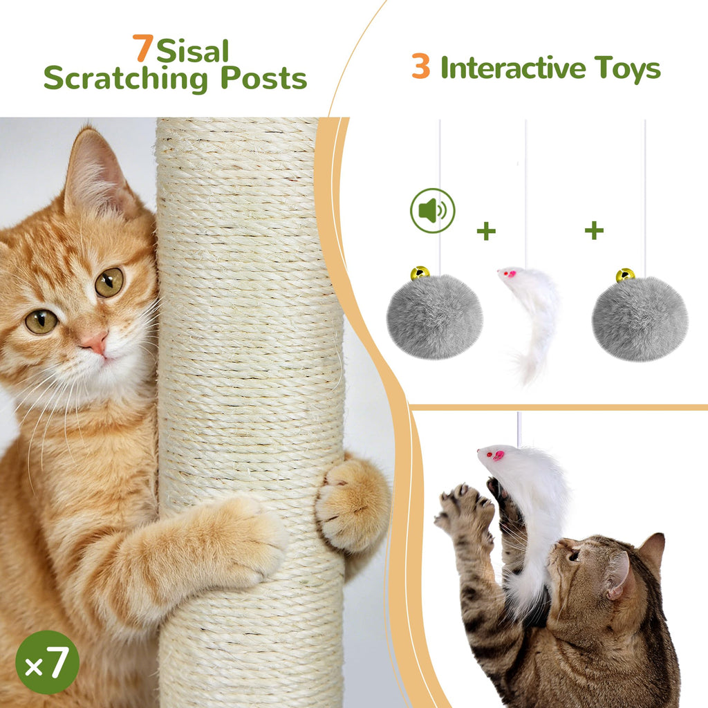70 inch Light Grey Cat Tree Condos S76697