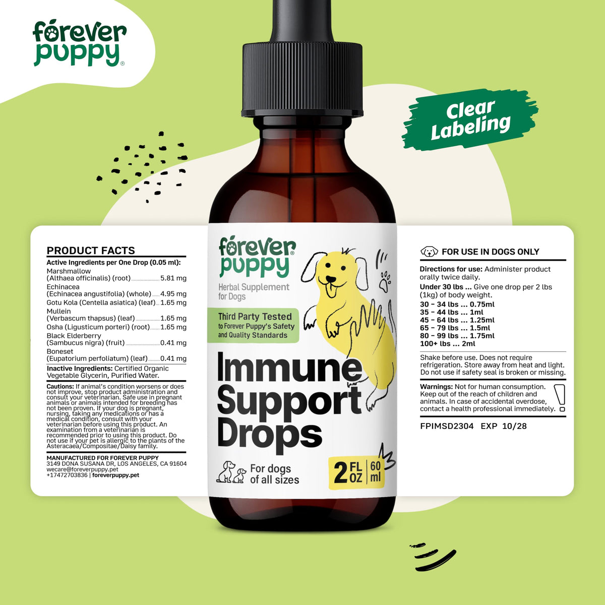 Elderberry Echinacea Dog Immune Support 2 oz S615