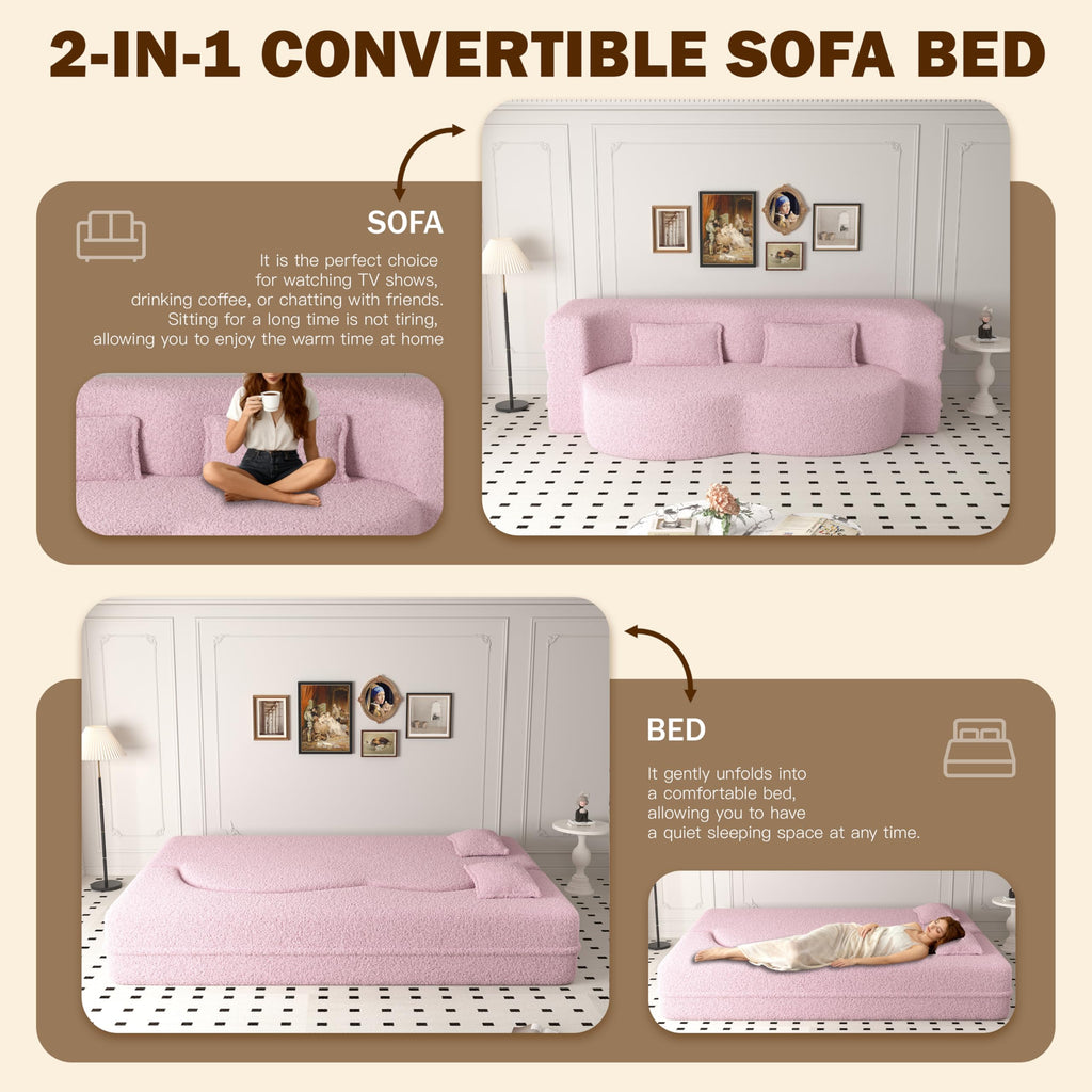 2-in-1 Convertible Sofa Bed with Pillows Z6617