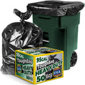 95 Gallon Heavy Duty Contractor Trash Bags, 50 Ct, Black, 1.2 Mil W10720