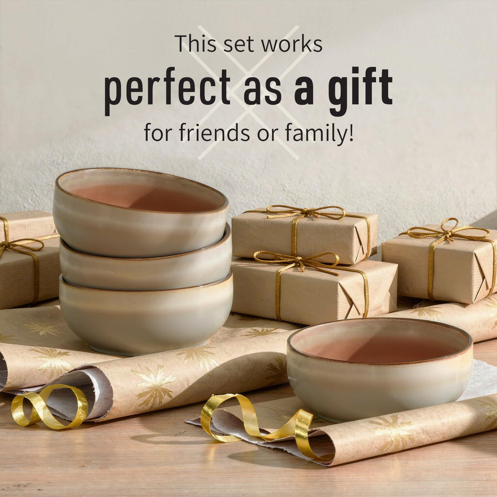 Stoneware Ceramic Cereal Bowls Set of 4, 21 oz K209077