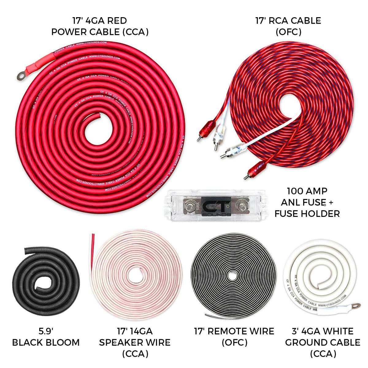 4 Gauge CCA Amp Wiring Install Kit J88213