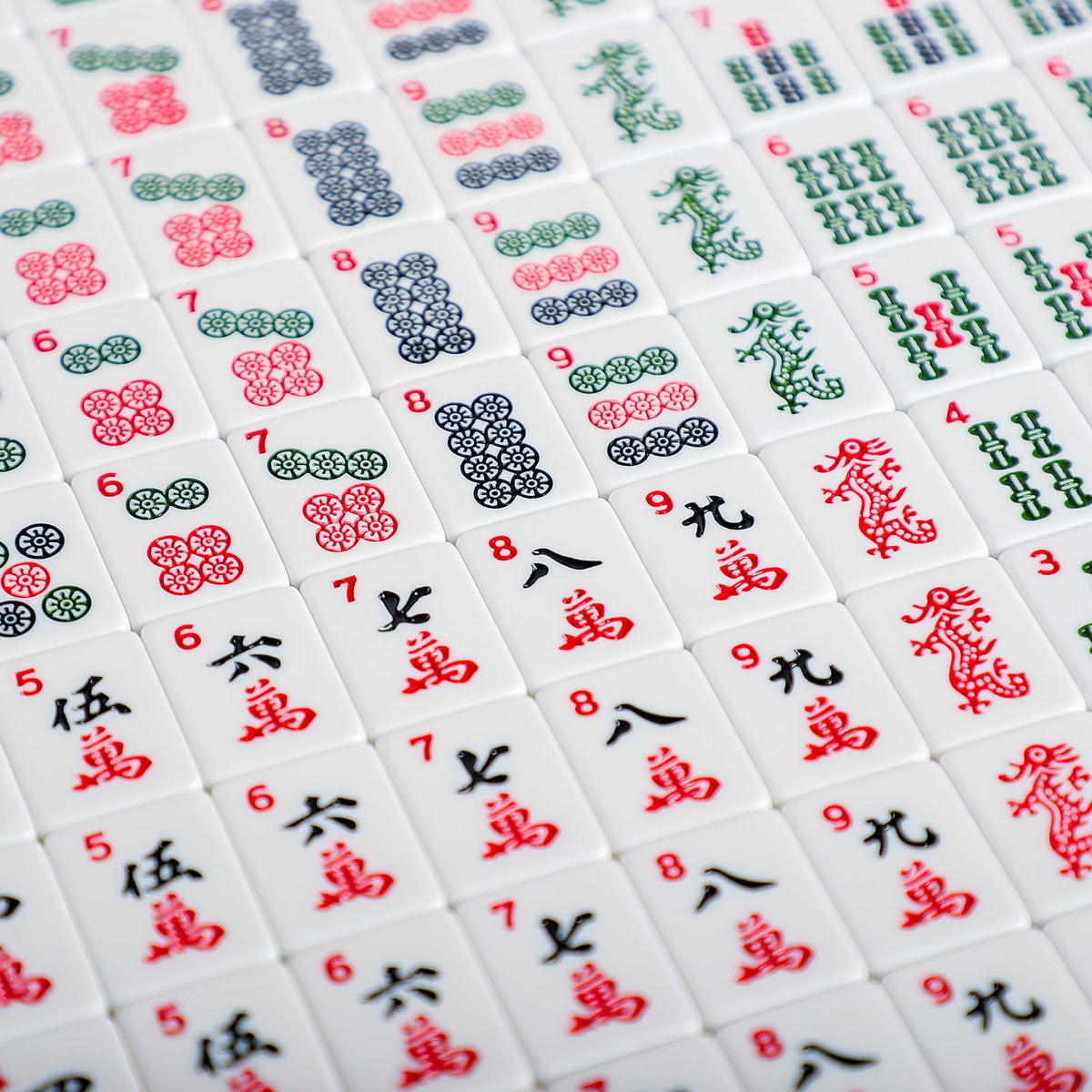 166 White Tiles Mahjong Set with Blue Carrying Bag C60256