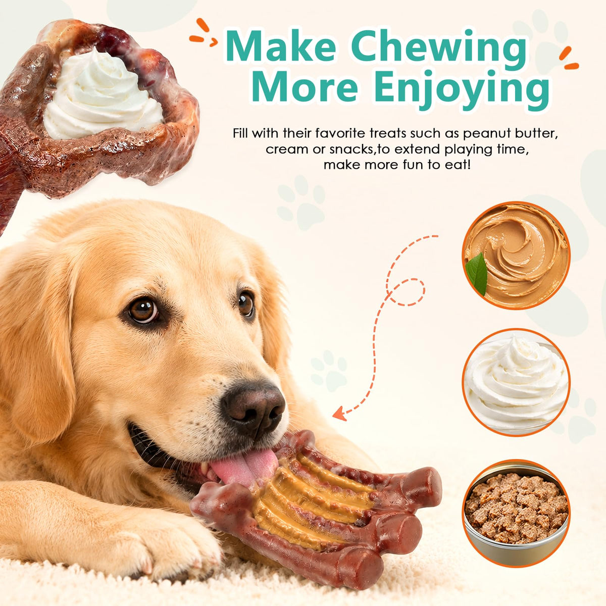 Tough Dog Chew Toys, 2 Pack Hard Nylon Bone T4189