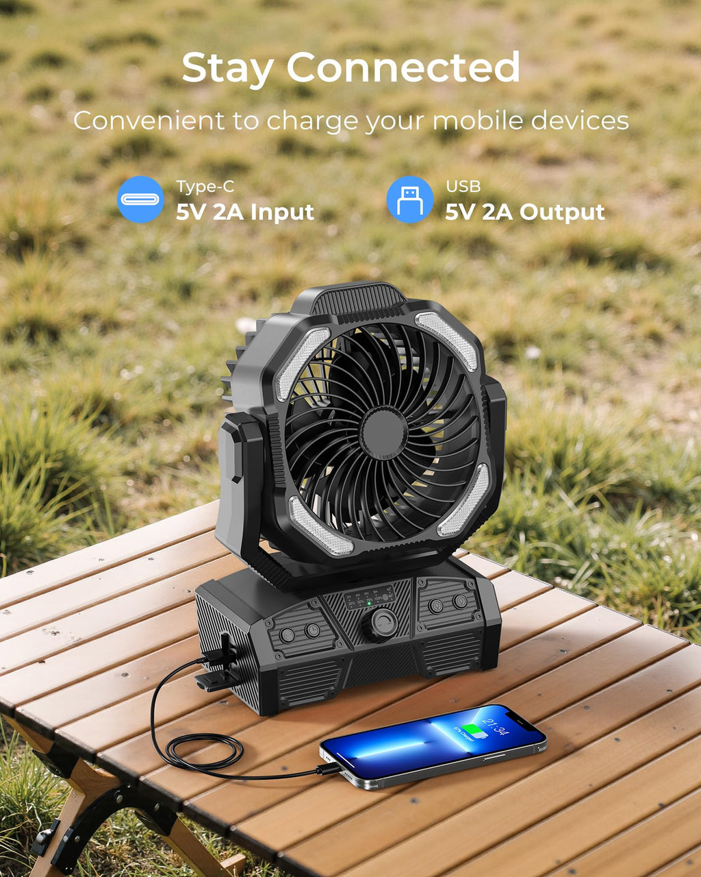 Portable Camping Fan with Remote M627
