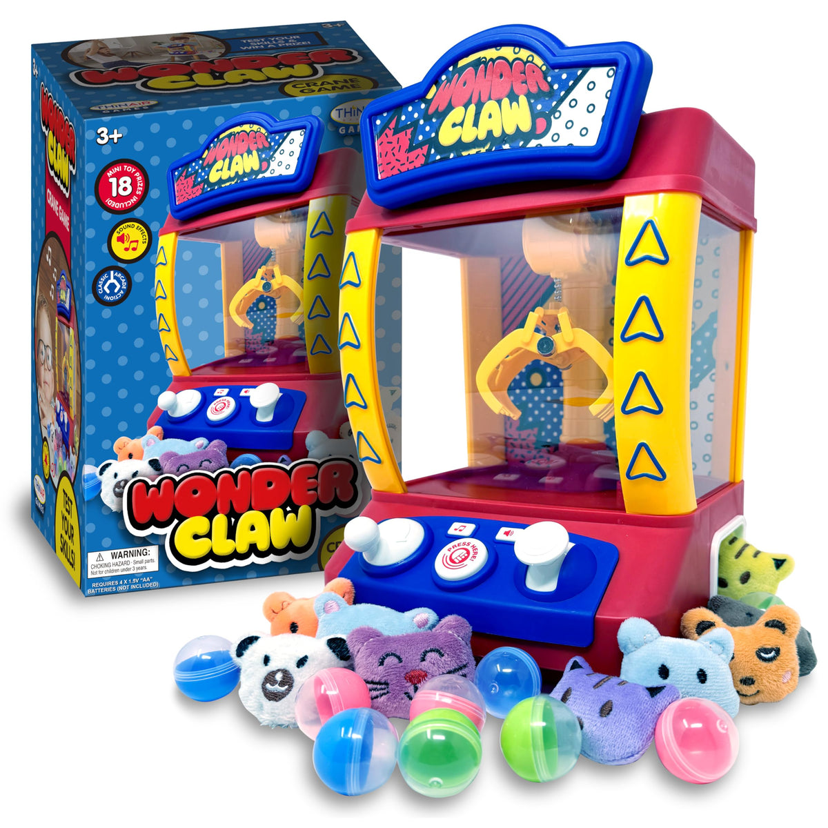 Claw Machine Crane Game with 9 Stuffed Animal Prizes and 9 Balls X880764