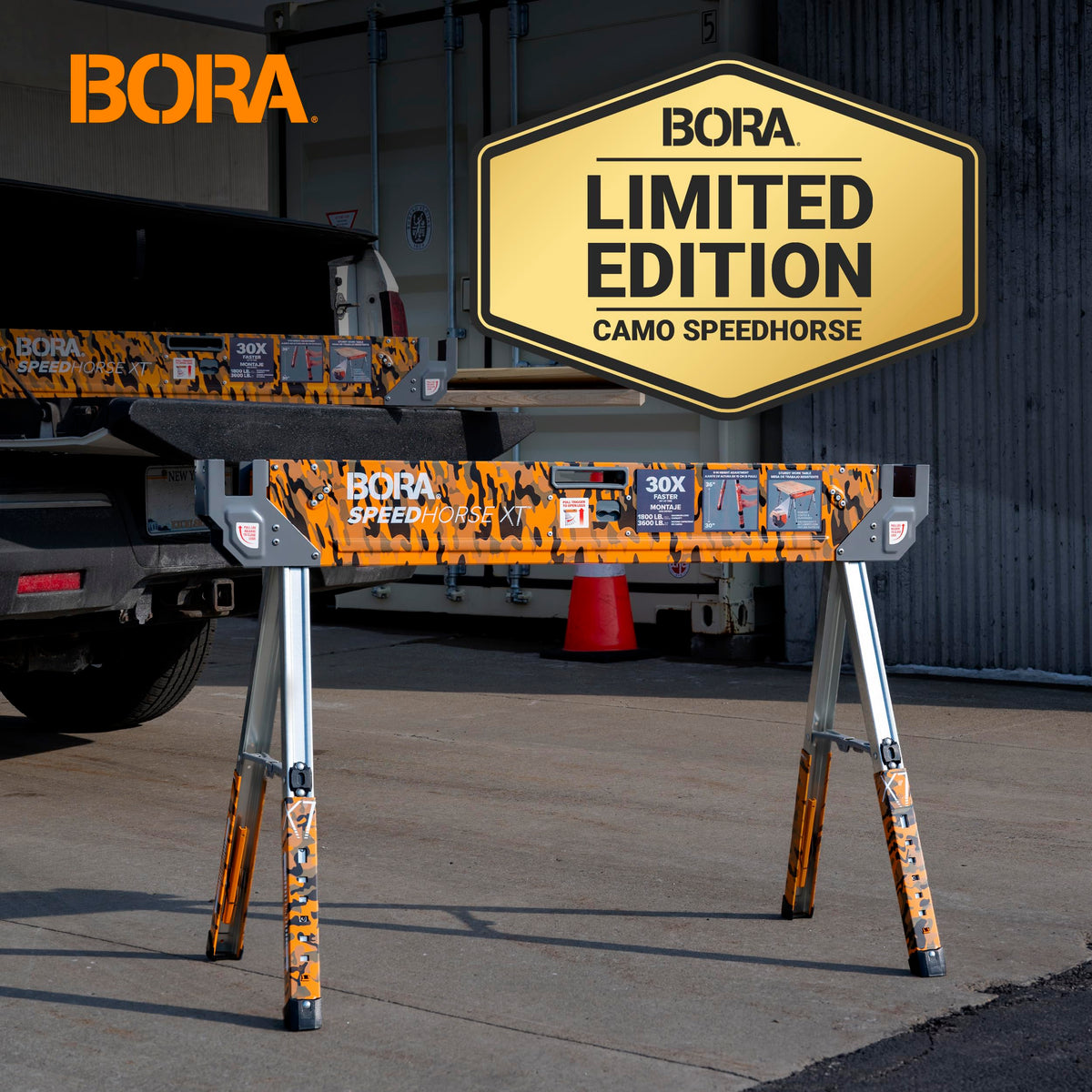 Adjustable Height Folding Sawhorse 2 Pack B163